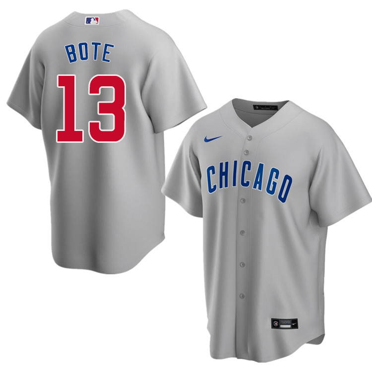 Nike Men #13 David Bote Chicago Cubs Baseball Jerseys Sale-Gray
